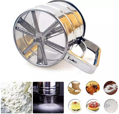 Flour Sifter Stainless Steel – Double Layer Fine Mesh Baking Sifter